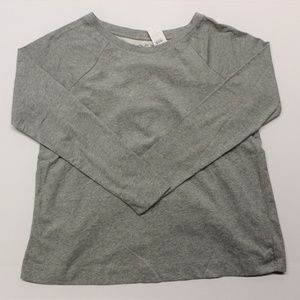 Loft Split Back Mixed Media Sweatshirt - Gray - S
